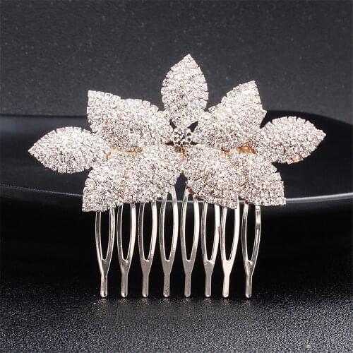 Okily Vintage Wedding Hair Accessories For Brides Rhinestone Bridal Hair Comb Women