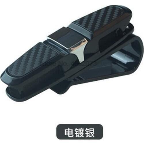 By DHL 50pcs Portable Fastener Cip Eyeglasses Clip Ticket Card Clamp ABS Car Glasses Cases Black Car Sun Visor Sunglasses Holder