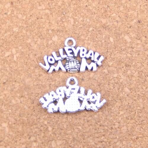 18pcs Charms volleyball mom 13x23mm Antique Pendants,Vintage Tibetan Silver Jewelry,DIY for bracelet necklace