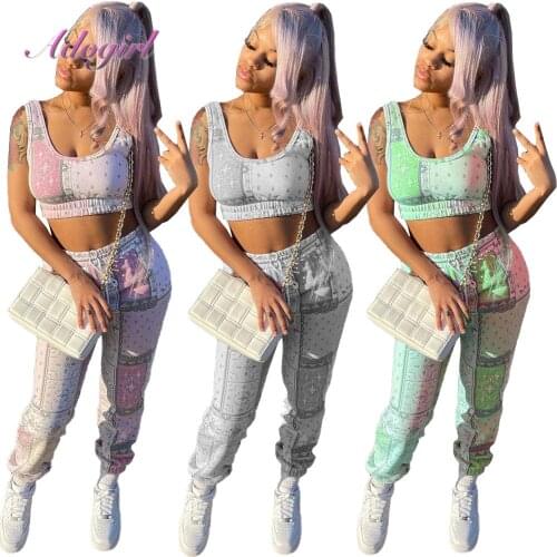 Casual Streetwear Bandana Print Two Piece Set Paisley Sleeveless Vest Tank Tops Sweatpants Suit Summer Outfit Active Tracksuit