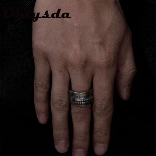 Viking Stainless Steel Simple Ring Vintage Hammer Retro Punk Classic Ring Male Finger Love Jewelry for Man Gift Wholesale