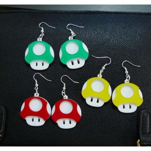 Fashion Personality Acrylic Mushroom Drop Earrings Cute Plant Earrings for Women Girl Night Club Party Jewelry Funny Accessories