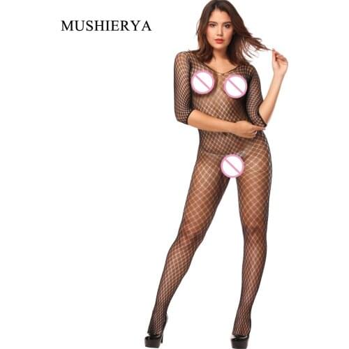 Mesh Fishnet Body Stockings Open Crotch Sexy Underwear Jacquard Tights Women Sexy Lingerie Stockings Pantyhose Erotic Crotchless