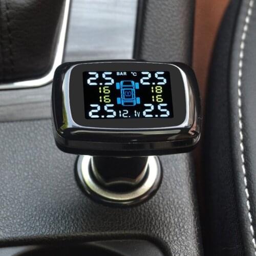 TPMS USB Socket In Monitor LCD Auto Tyre Car Tire Pressure Monitoring System Monitor Pressure Gauge With 4 Sensors 2021