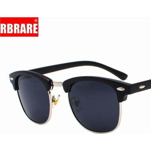 RBRARE Polarized Semi-Rimless Sunglasses Women/Men Classic Vintage Oculos De Sol Gafas Retro Brand Designer Sun Glasses
