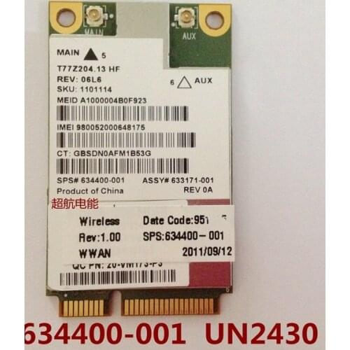 SSEA Sierra MC8355 GOBI3000 GPS Mini PCI-e 3G HSPA EVDO WWAN Wireless WLAN Card for hp SPS:634400-001
