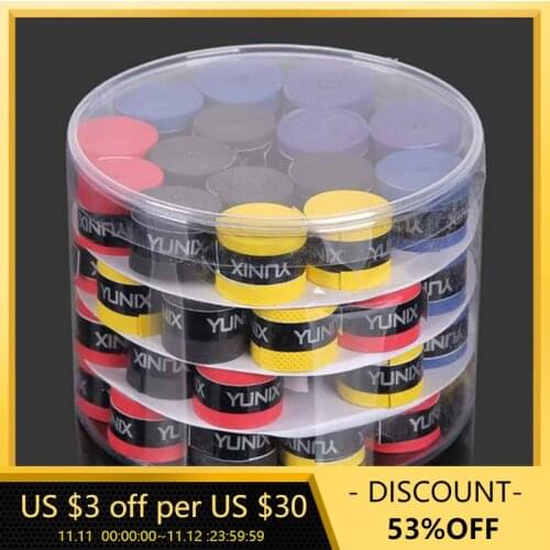 60Pcs Dry Tennis Racket Grip Anti-skid Sweat Absorbed Wraps Taps Badminton Grips Racquet Vibration Overgrip Sweatband Hot Sports