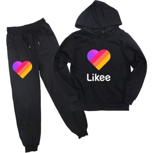 New Boys Girls Fashion LIKEE Sweatshirt Pants Suit Likee Pullover Hoodies Cotton popular Sweatshirt Sportswear Tops for Child