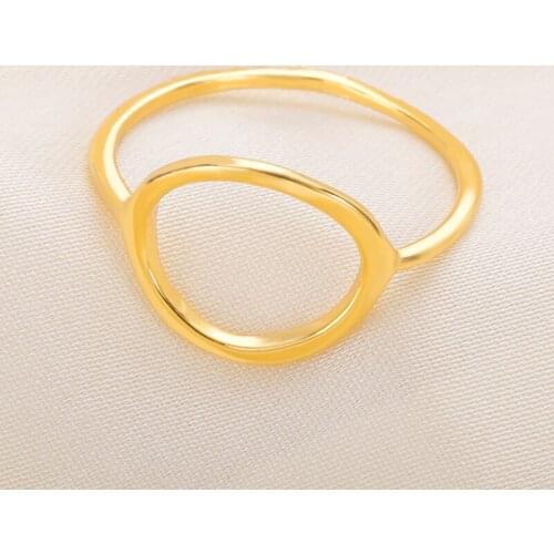 GORGEOUS TALE Stainless Steel Fashion Jewelry Anel Falange Anillos Mujer Class Rose Gold Color Circle Rings For Women BFF Bague