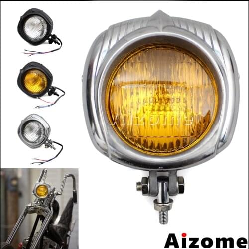 Motorcycle Sealed Beam Electroline Vintage Headlight For Harley Dyna Sportster Custom Headlamp Bobber Chopper Retro Headlight
