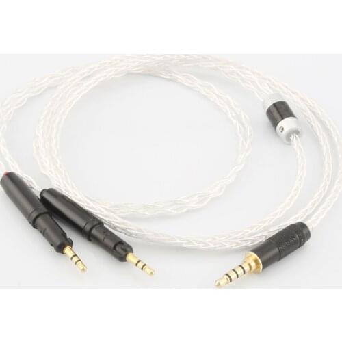 High quality Audiocrast 2.5mm/3.5mm/4.4mm Balanced 8 Cores Silver Plated Headphone Cable for ATH-R70X R70X