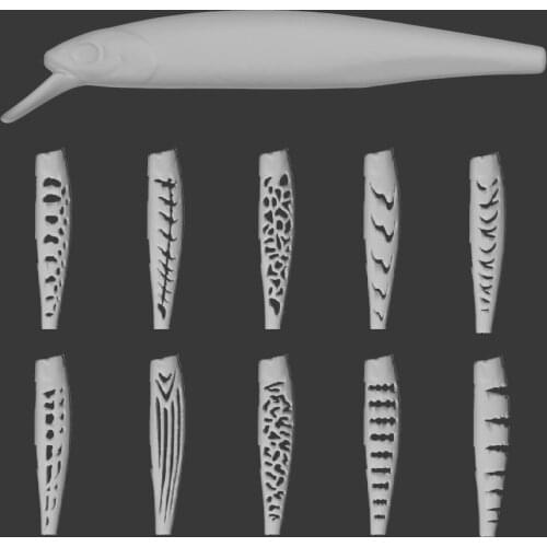 WLure Hard Plastic 3D Stencil for Long Casting Sinking Minnow Jerkbait Fishing Lure UPM774