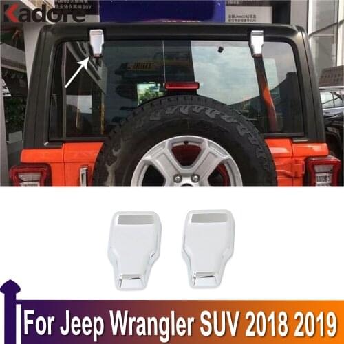For Jeep Wrangler SUV 2018 2019 Chrome Rear Window Door Tailgate Hinge Cover Trims Car Sticker Tail Strip Exterior Accessories