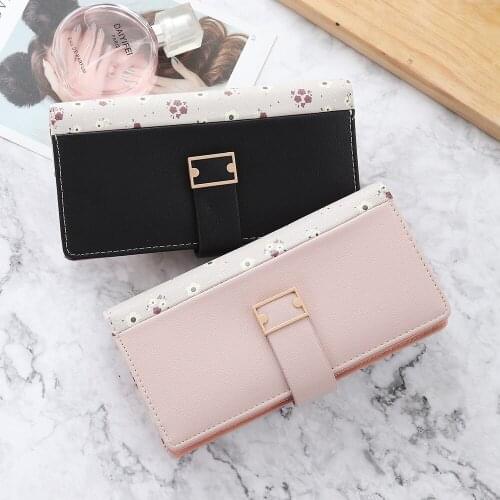 Woman Wallet Luxury Long Floral Decoration Female Zipper Hasp Pu Leather Coin Purses Multi-function Card Holder Phone Bag