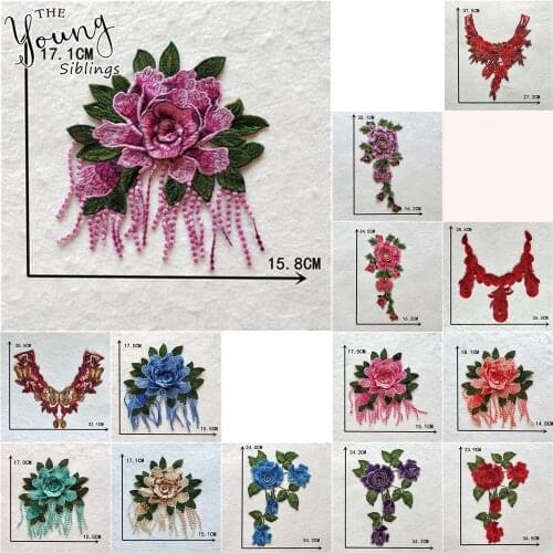 Womens fashion Lace collar Embroidery Applique DIY Lace Neckline Craft Sewing Fabric Decorative Dress Accessories 1 pcs sell