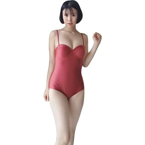 Womens Brazilian style Sexy Swimsuit One Pieces body suit burgundy Underwire Push-up Slimming Shoulder Straps bathing suit