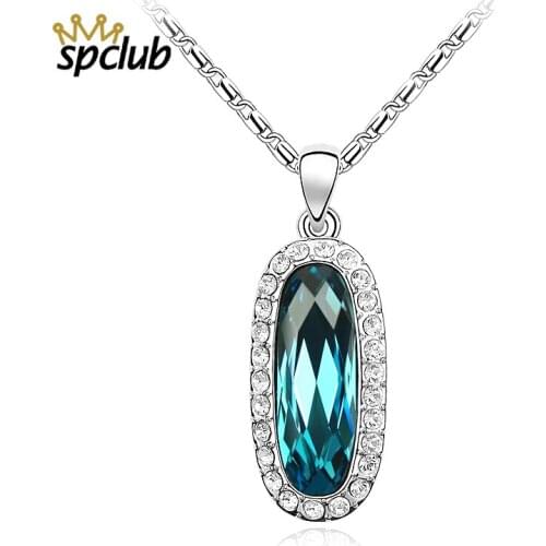 Collier Femme Crystals From Swarovski Necklaces & Pendants Love Necklace For Women Female Chain Collar Fashion Jewelry