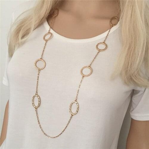 Gothic Hip Hip Silver Color Curb Cuban Choker Necklace Collar Punk Round Circle Long Chain Pendant Necklace Jewelry