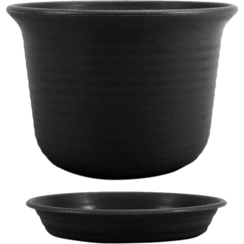 12PcsPlastic Flower Plant Pots,Plant Containers with Drainage Holes and Trays,Decorative Round Seedling Nursery Planters