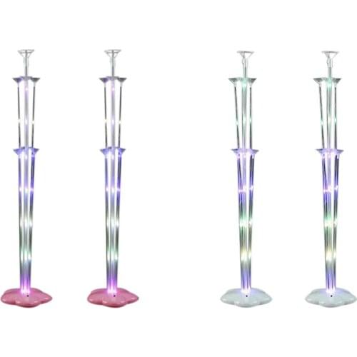 2 Sets LED Balloons Stand Base Sticks Globos Holder Column Birthday Party Decor