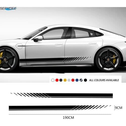2Pcs Car Stickers Body Door Side Stripes Skirt Decals Sticker For Audi Volkswagen Ford BMW Toyota Honda Renault Car Accessories