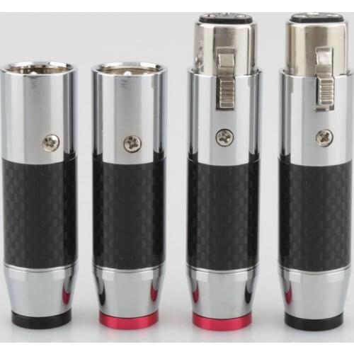 Hi-End Rhodium plated Carbon Fiber audio XLR plug Female plug 4pcs