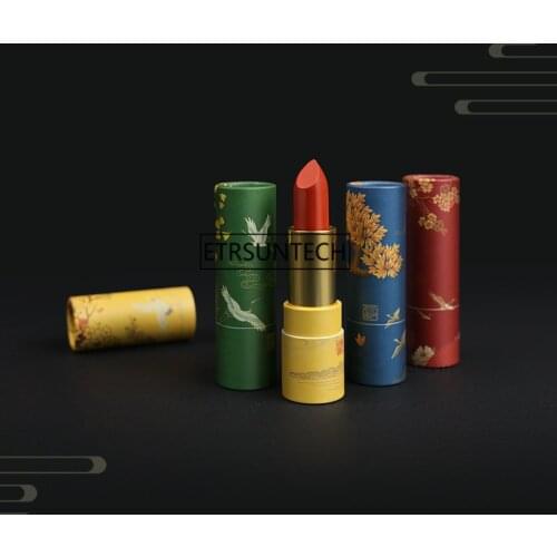 50pcs 12.1mm Empty Kraft Paper Beauty Makeup Tool Lip Balm Tube, Cosmetic Lipstick Refillable Container, Lip Rouge Package F2590