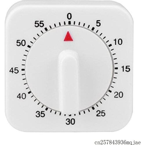 50pcs 60-Minutes Mechanical Timer White Square Reminder Counting Timer for Kitchen
