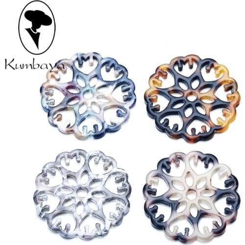 10pcs/lot Acrylic Acetic Acid Materials Flower Shape DIY Charms Women Jewelry Earrings DIY Accessories Handmade Gifts P18430