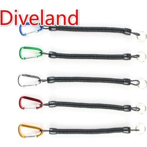 Spearfishing Accessories Multifunction Scuba Diving Anti-Lost Spring Coil Lanyard for underwater Camera torch safety lanyard