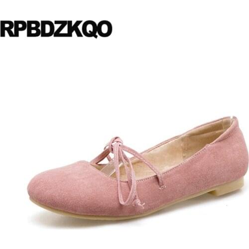 Ballet pink grey size 42 bow suede 10 33 ballerina 11 mary jane large japanese school women flats shoes with little cute bowtie