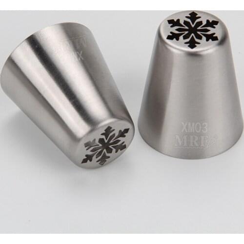 Free Shipping Stainless Steel 18/8 Pastry Icing Tips Cake Decorating X-Mas Snowflake Shape Piping Nozzle #XM03