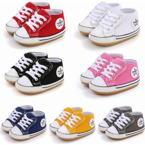Bobora Baby Shoes Boy Girl Solid Sneaker Cotton Soft Anti-Slip Sole Newborn Infant First Walkers Toddler Casual Canvas Shoes