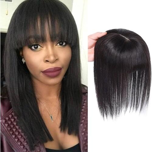 Brazilian human Hair Toupee Hairpieces for Women Hair Clips In one piece Hair Extension Remy Hair Straight Toupee Hairpiece