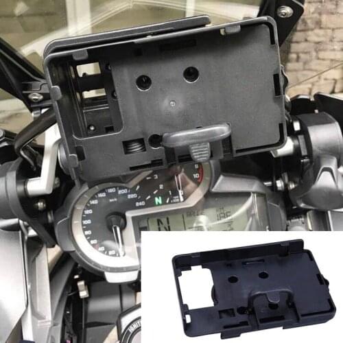 Black Mobile Phone Navigation Bracket USB Phone Charging Mobilephone Holder For BMW R1200GS LC Adventure 13-17