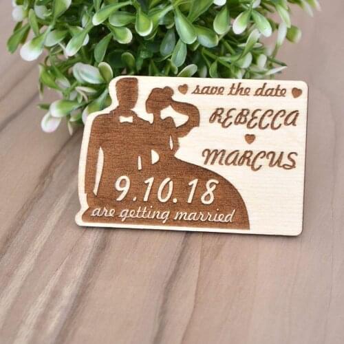 Rustic wood slice magnet,wedding invitations,Personalized real wood save the date magnets, save the date invitation
