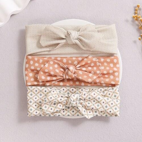 Baby Headband Bohemia Dot Headbands For Girls Print Bows Elastic Hairbands For Children Florals Headwear Baby Hair Accessories
