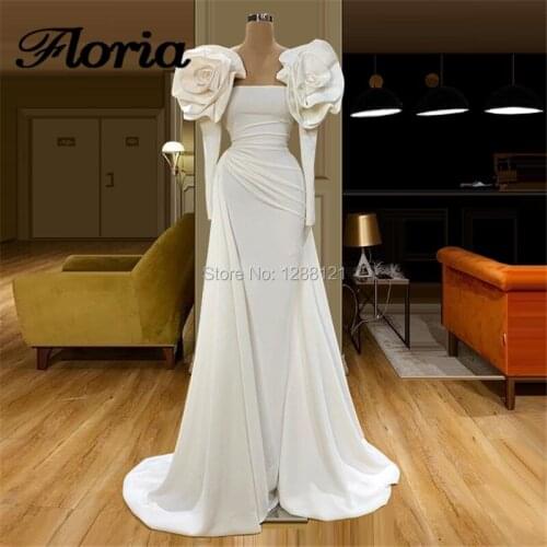Arabic Dubai New White Evening Gowns Custom made 2020 Robe De Soiree Abendkleider Long Soft Party Gowns Prom Dresses Kaftans