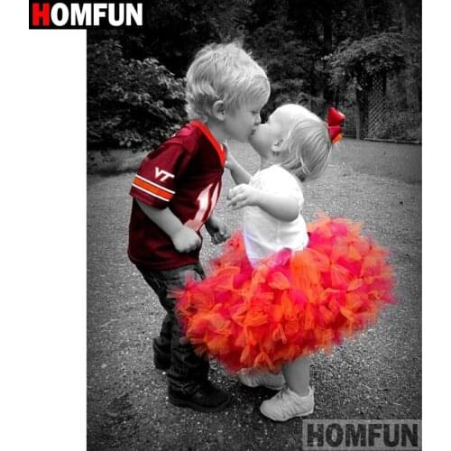 HOMFUN Full Square/Round Drill 5D DIY Diamond Painting "Child" Embroidery Cross Stitch 5D Home Decor A08723