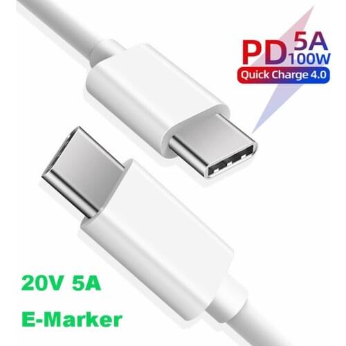Fast Charging Quick Charge QC 4.0 3.0 Type C Power Delivery USB Cable PD 5A 100W USB C To USB C Cable For Samsung Xiaomi Huawei