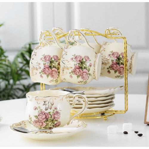 1pcs Ceramic Hand Painted Coffee Cup With Dish Spoon Vintage Cup Cafe Bar Supplies Personality Breakfast Colorful Milk Cup