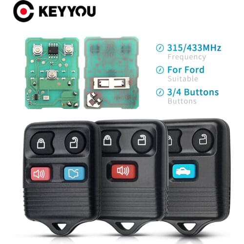 KEYYOU Car Key 3 Buttons Remote Car Key Keyless Entry Fob 433Mhz For Ford Transit MK6 Connect 2000 2001 2002 2003 2004 2005 2006