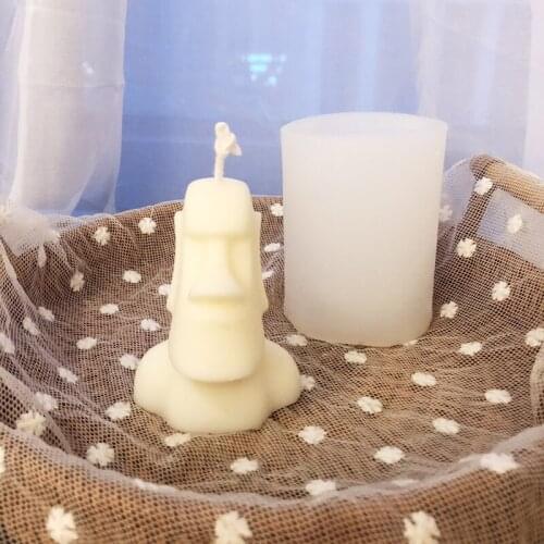 Creative Easter Island Giant Stone Like Silicone Home Decoration Scented Candle Mold DIY Plaster Chocolate Soap Making Supplies