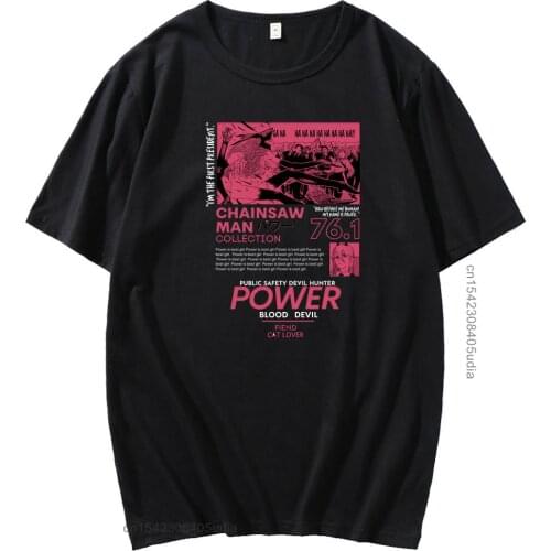 Makima Red Chainsaw Man T-Shirt Men Harajuku Men Tshirts Denji Pochita Manga Devil Summer Oversized Tee Shirt for Men Men Top