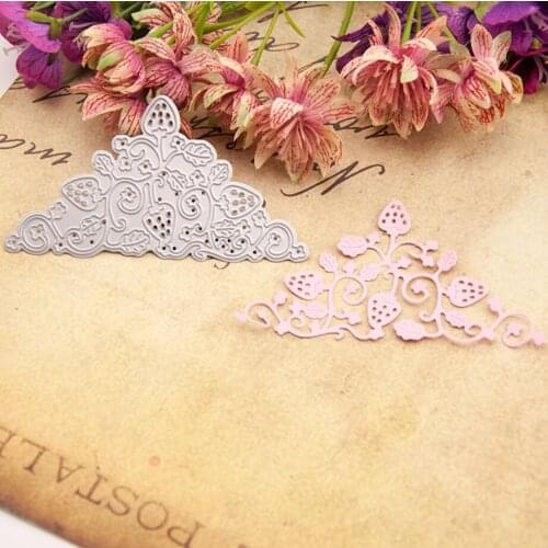 Strawberry Vine Rattan Edge Corner Metal Cutting Dies Stencils for DIY Scrapbooking Embossing Decorative Paper Cards Dies Cut