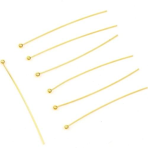 Factory Fashion Cheap 15mm~50mm Ball Head Pins Gold Color Ball Head Pins Findings DIY Jewelry Making Jewelry Accessories