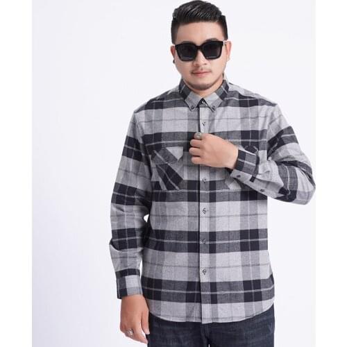 8xl 2020 New Arrival Fashion Super Large Pure Cotton Autumn Men Long Sleeve Casual Loose Large Casual Shirts Plus Size Pocket