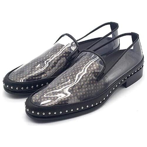 New fashion Mens Fashion Breathable Sneakers rivet Outdoor Sport Shoes slip on Running Shoes loafers casual Transparent shoes