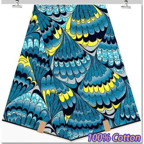 Newest veritable wax guaranteed real wax high quality pagne wax 6yard african ankara sewing fabric for dress SP7272