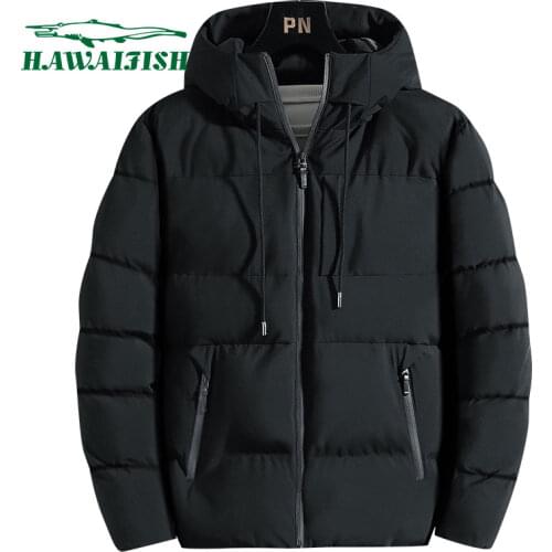 Hawaifish parka men solid color 2021 high quality fashion casual warm mens winter jackets youth Autumn loose style clothes male